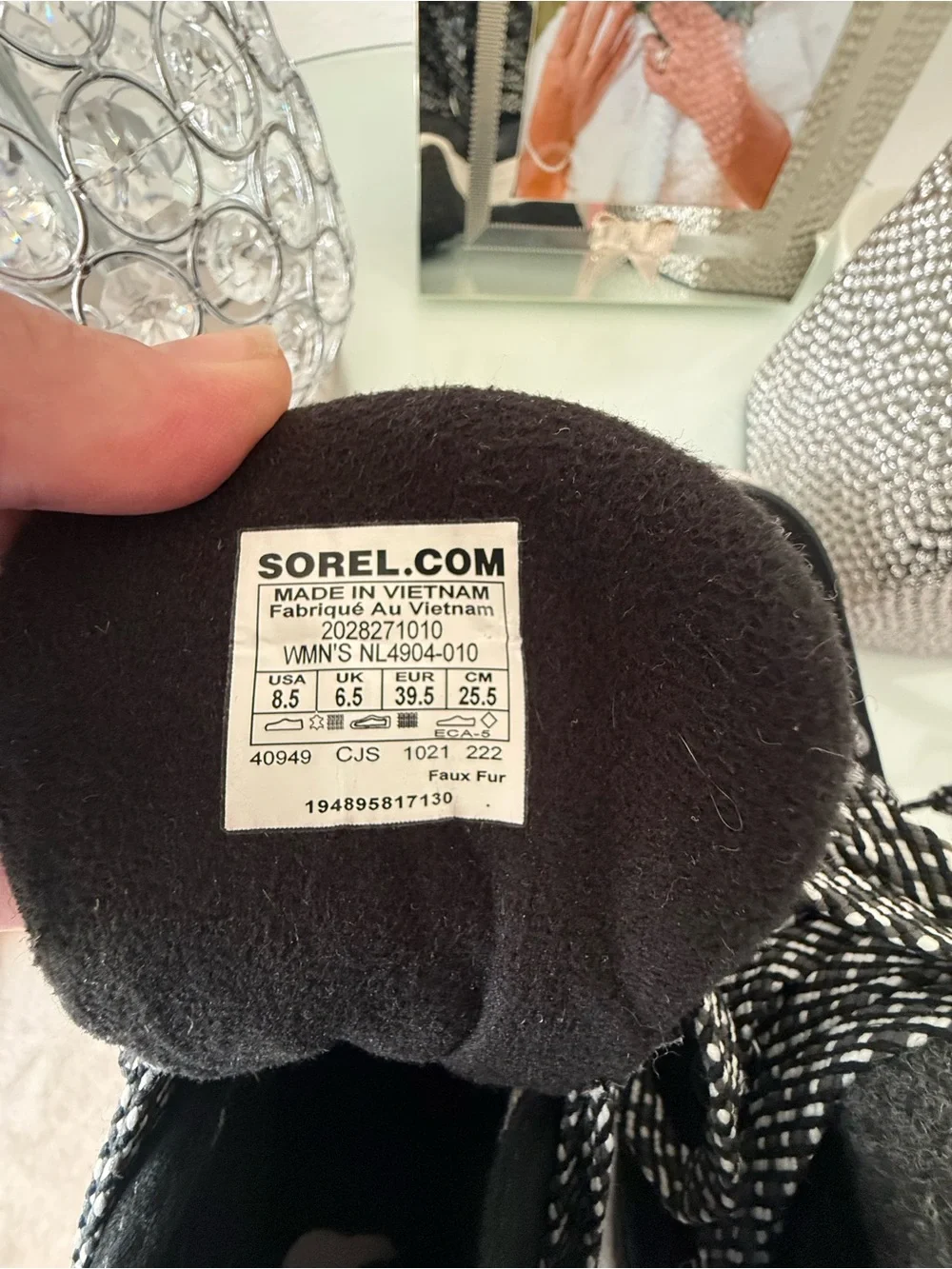 Sorel Black Faux-Fur Lined Lace-Up Sneaker